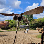 Hornet sculpture just made outside the Rusty Creations workshop